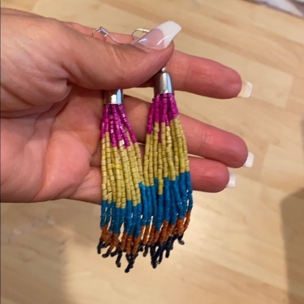 New vintage Rainbow Dangling bead Earrings